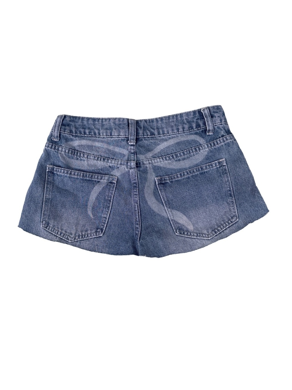 Edikted Micro Jean Shorts w/ cute Back Bow Graphic